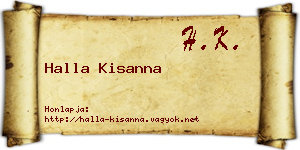 Halla Kisanna névjegykártya